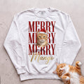 Personalized Merry Merry Merry Cat Sweatshirt - White