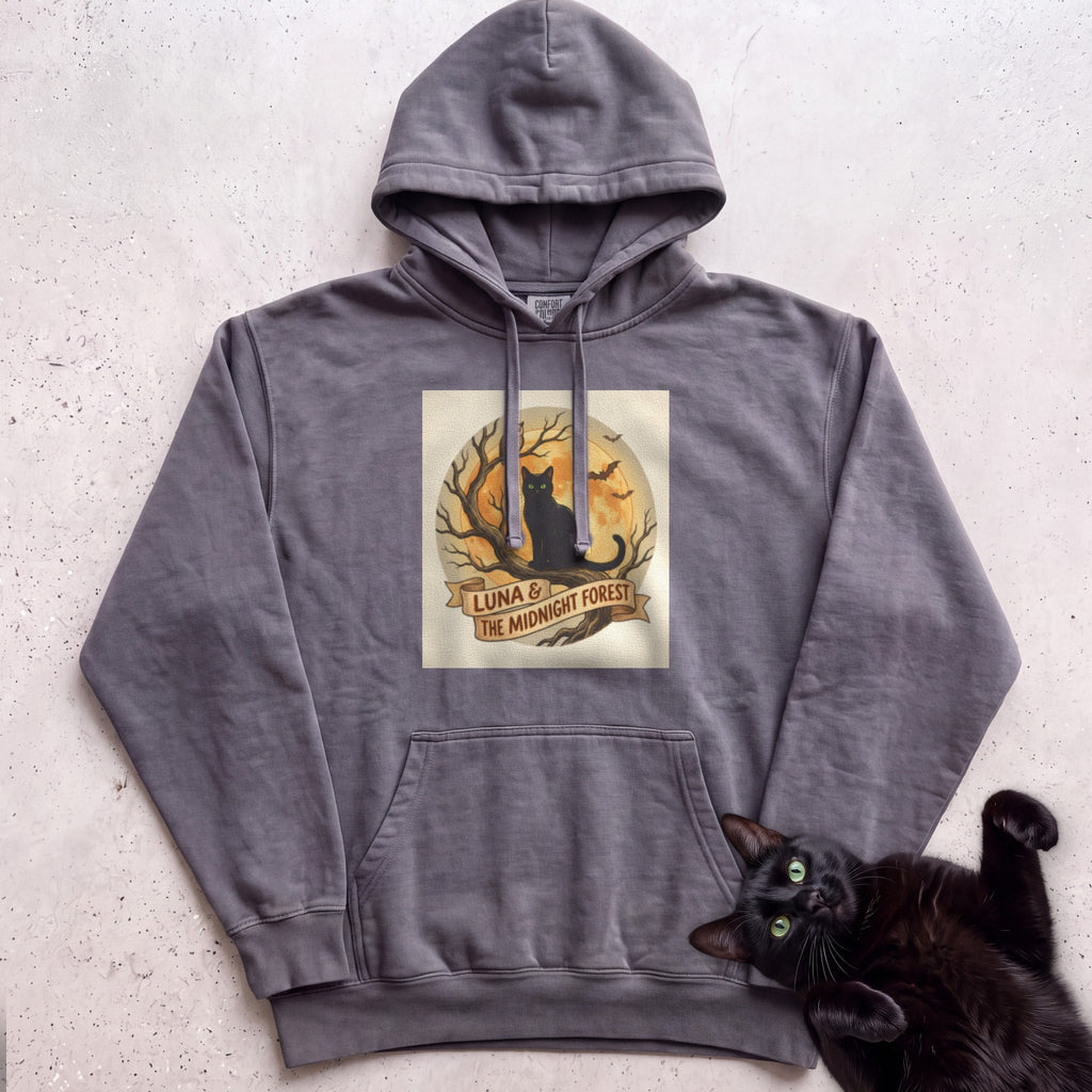 Personalized Midnight Forest Cat Hoodie - Pepper
