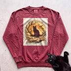 Personalized Midnight Forest Cat Sweatshirt - Crimson