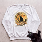 Personalized Midnight Forest Cat Sweatshirt - White