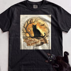Personalized Midnight Forest Cat T-Shirt - Black