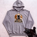 Personalized Moon Club Cat Hoodie - Grey