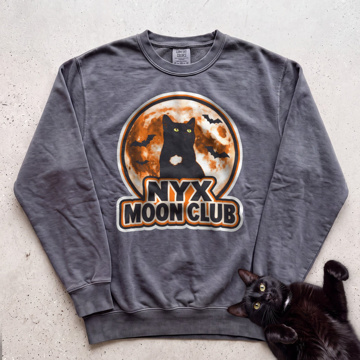 Personalized Moon Club Cat Sweatshirt - Pepper