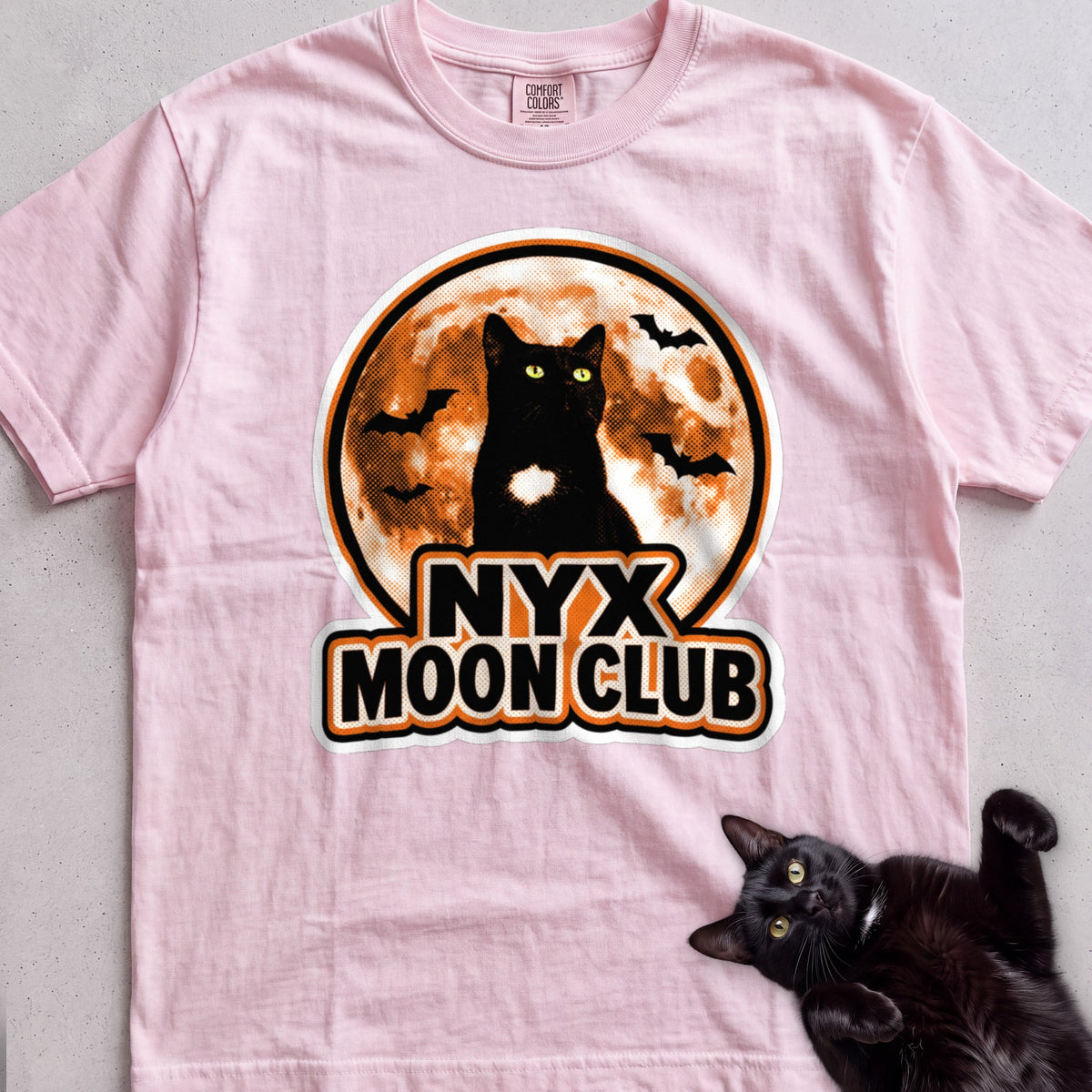 Personalized Moon Club Cat T-Shirt - Blossom