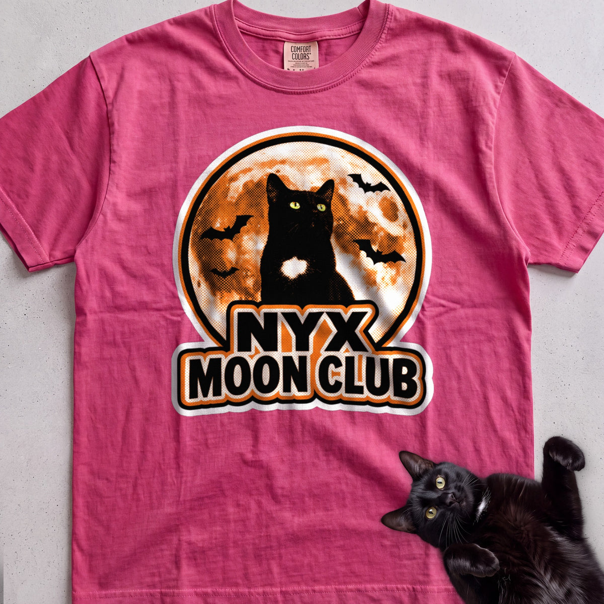 Personalized Moon Club Cat T-Shirt - Crunchberry