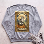 Personalized Moon Tarot Cat Sweatshirt - Grey