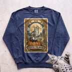 Personalized Moon Tarot Cat Sweatshirt - True Navy