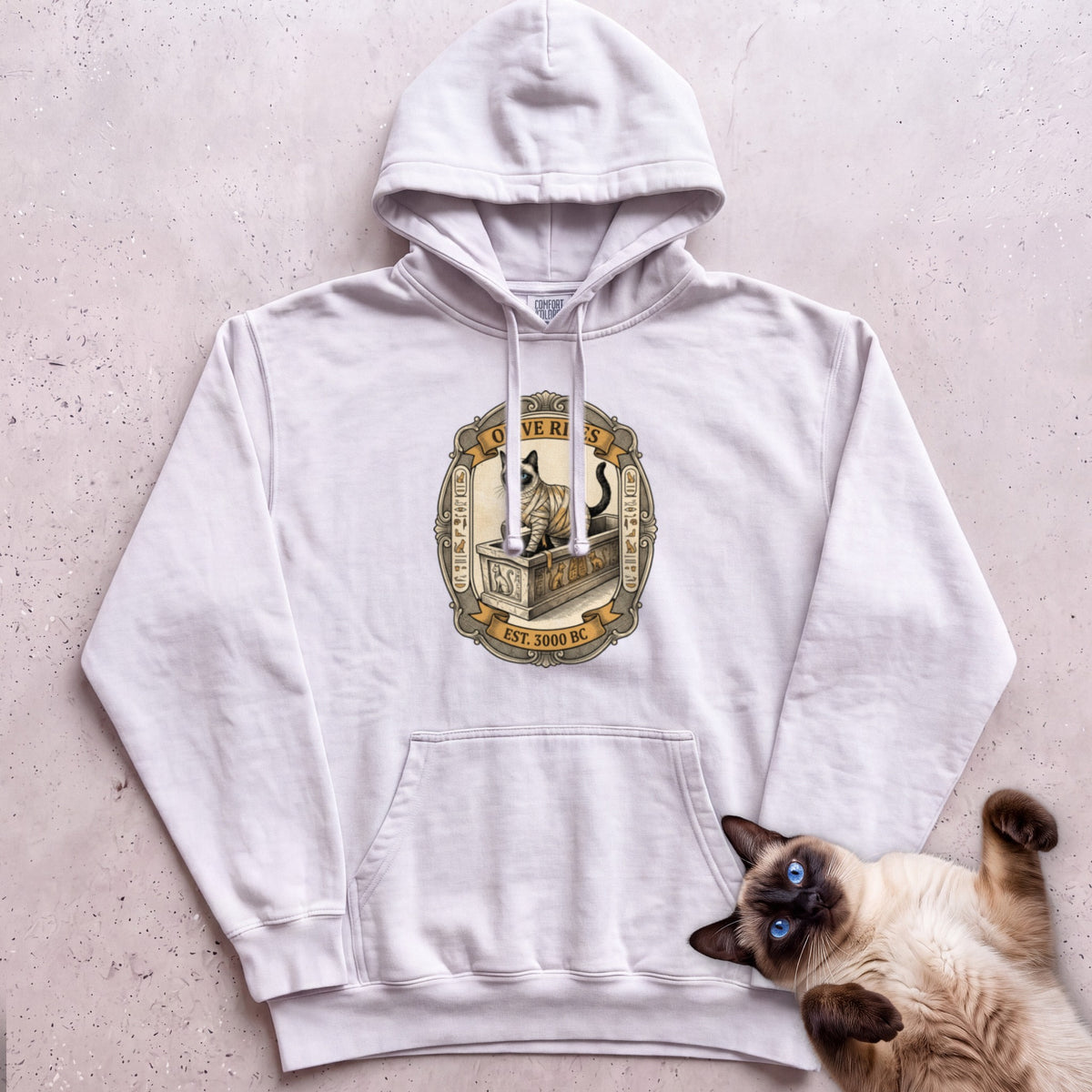 Personalized Mummy Rises Cat Hoodie - White