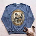 Personalized Mummy Rises Cat Sweatshirt - Blue Jean