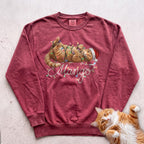 Personalized Name in Lights Cat Sweatshirt - Crimson