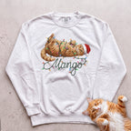 Personalized Name in Lights Cat Sweatshirt - White