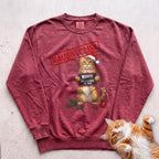 Personalized Naughty List Mugshot Cat Sweatshirt - Crimson