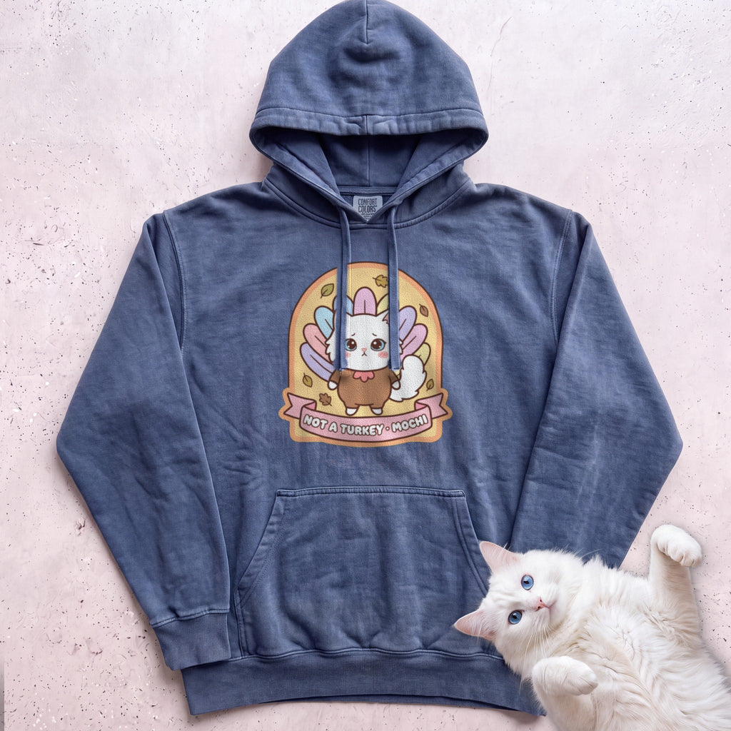 Personalized Not a Turkey Cat Hoodie - Denim