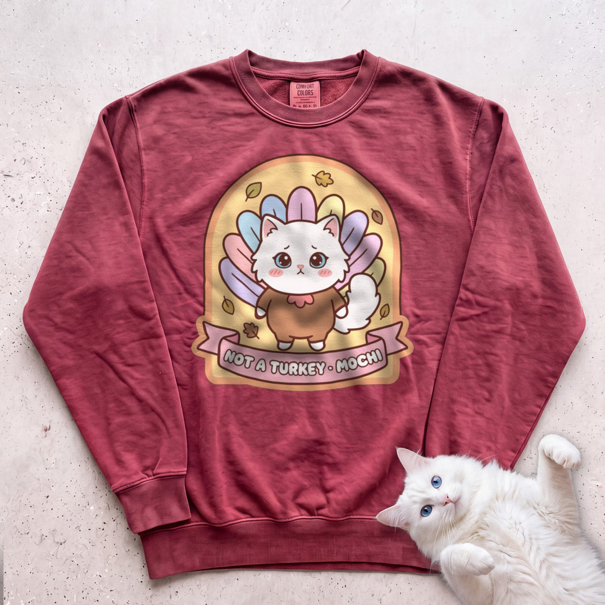 Personalized Not a Turkey Cat Sweatshirt - Crimson