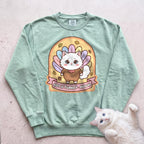 Personalized Not a Turkey Cat Sweatshirt - Light Green