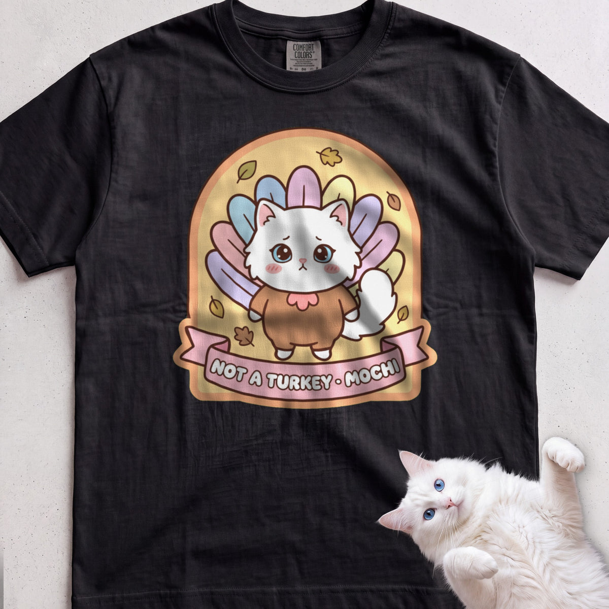 Personalized Not a Turkey Cat T-Shirt - Black