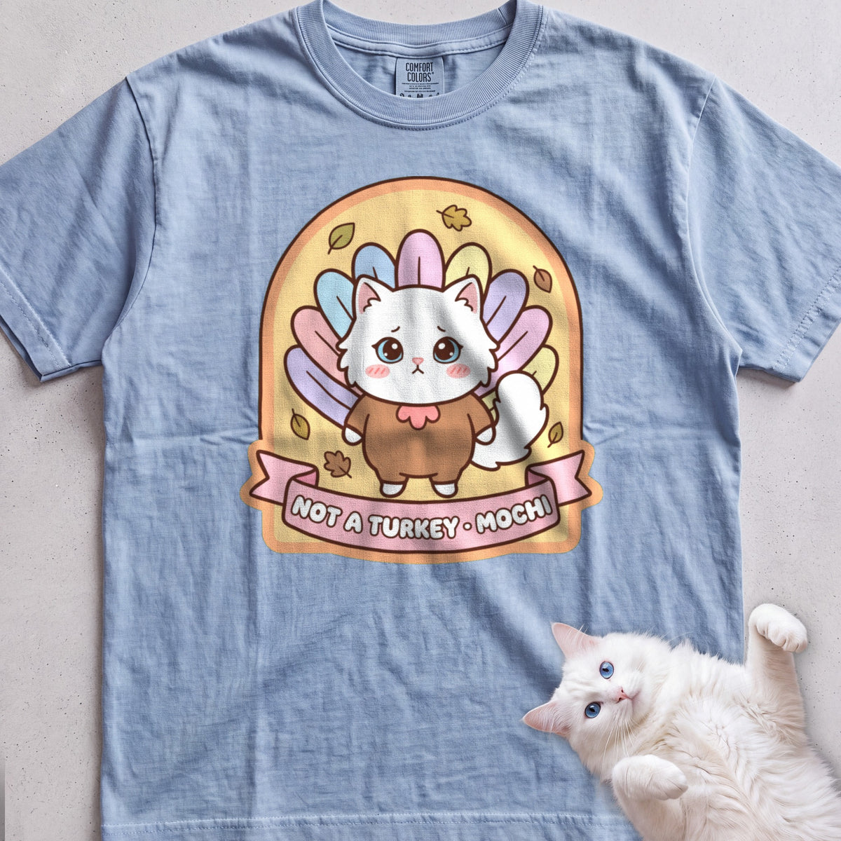 Personalized Not a Turkey Cat T-Shirt - Chambray