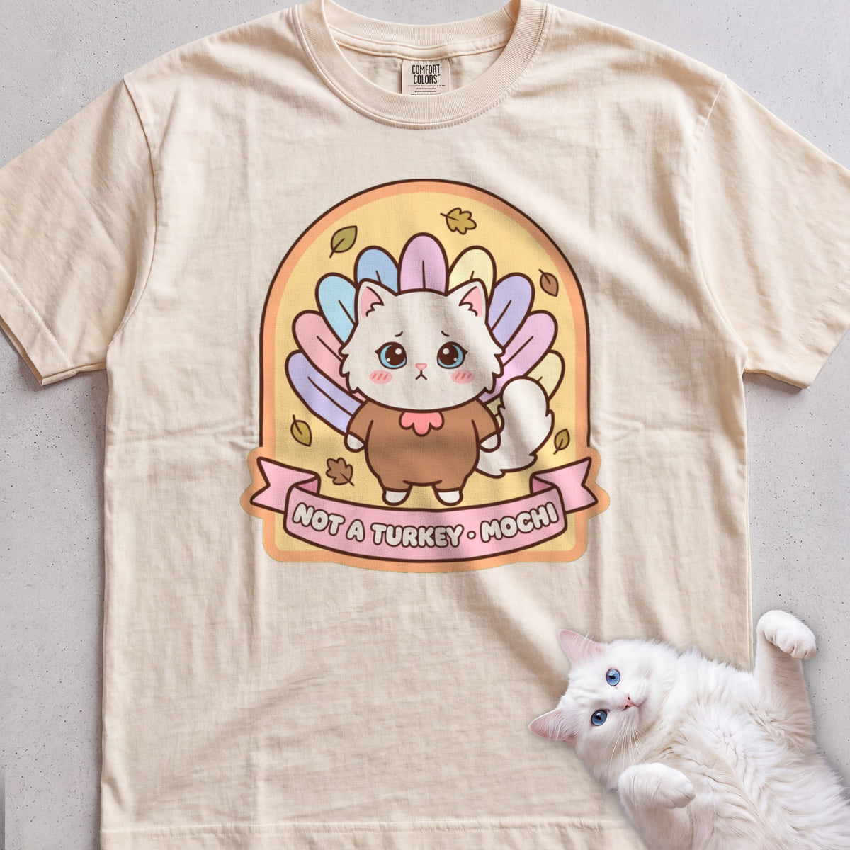 Personalized Not a Turkey Cat T-Shirt - Ivory