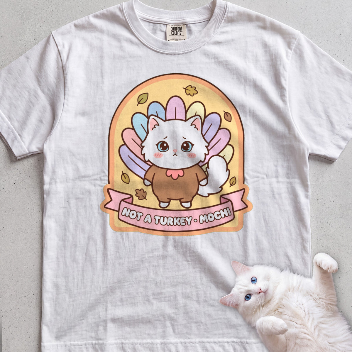 Personalized Not a Turkey Cat T-Shirt - White