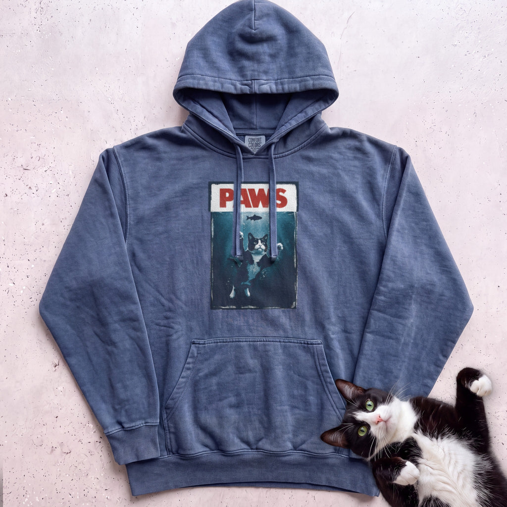 Personalized PAWS Cat Hoodie - Denim
