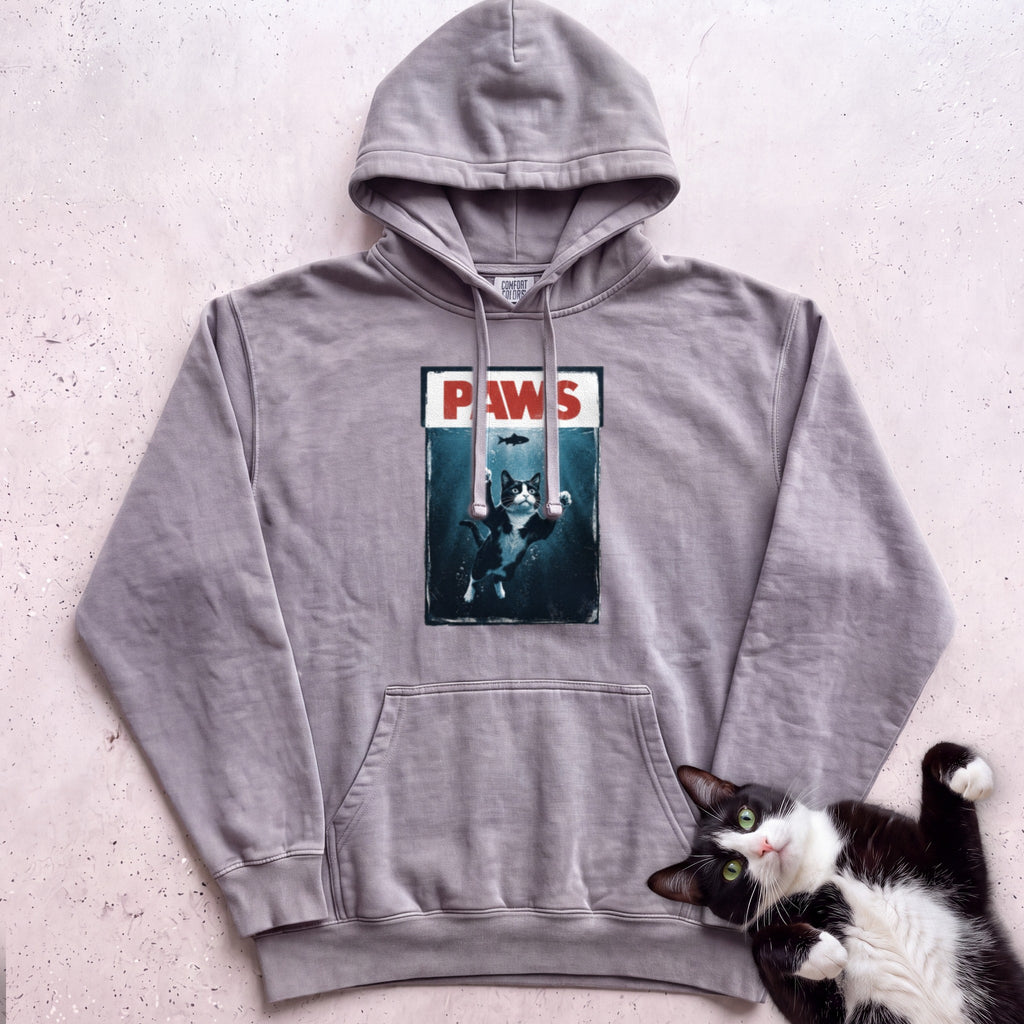 Personalized PAWS Cat Hoodie - Grey