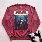 Personalized PAWS Cat Sweatshirt - Crimson