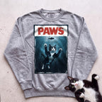 Personalized PAWS Cat Sweatshirt - Grey