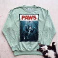 Personalized PAWS Cat Sweatshirt - Light Green