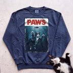 Personalized PAWS Cat Sweatshirt - True Navy