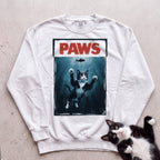 Personalized PAWS Cat Sweatshirt - White