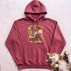 Personalized Pie First Diner Cat Hoodie - Crimson