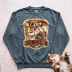 Personalized Pie First Diner Cat Sweatshirt - Blue Spruce