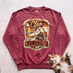 Personalized Pie First Diner Cat Sweatshirt - Crimson