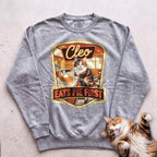 Personalized Pie First Diner Cat Sweatshirt - Grey