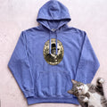 Personalized Pilgrim Cat Hoodie - Flo Blue