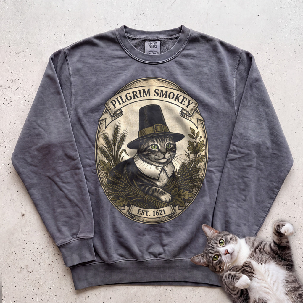 Personalized Pilgrim Cat Sweatshirt - Pepper