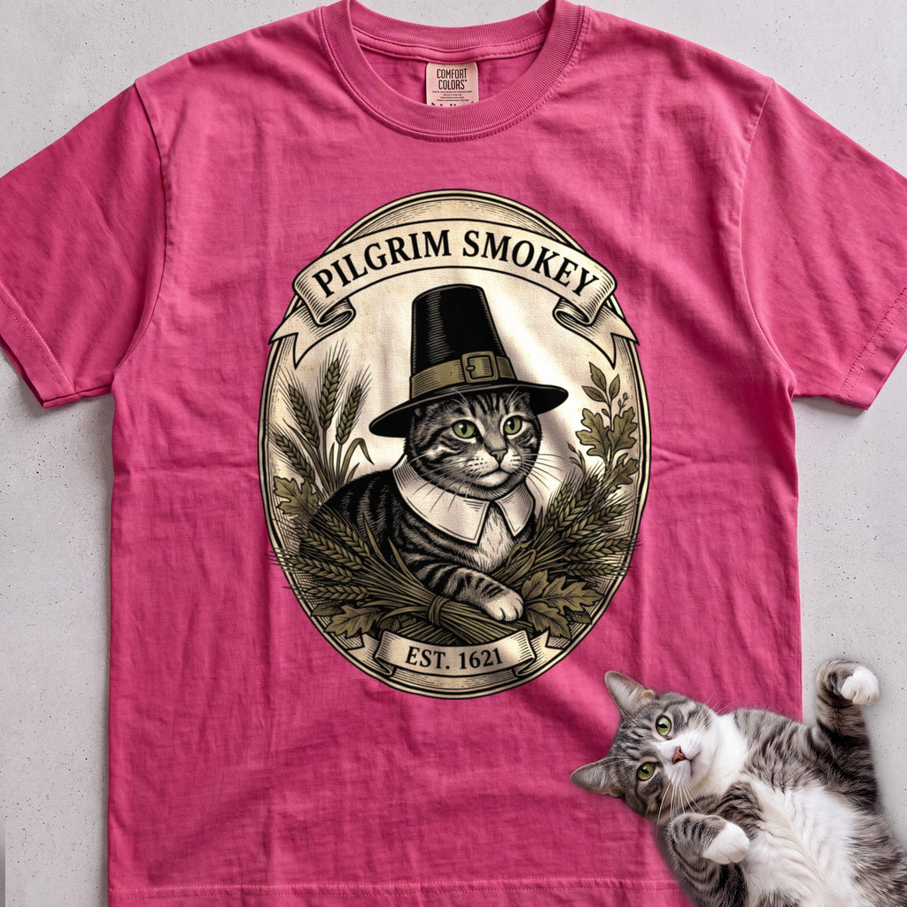 Personalized Pilgrim Cat T-Shirt - Crunchberry