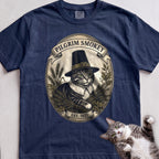 Personalized Pilgrim Cat T-Shirt - True Navy