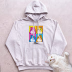 Personalized Pop Art Cat Hoodie - White