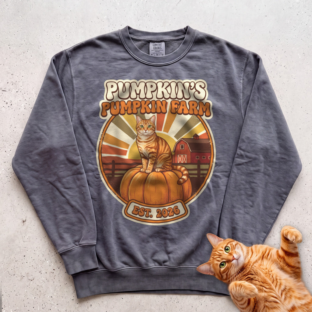 Personalized Pumpkin Farm Cat Sweatshirt - Pepper