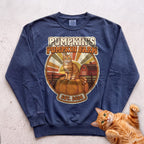 Personalized Pumpkin Farm Cat Sweatshirt - True Navy