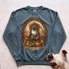Personalized Pumpkin Throne Cat Sweatshirt - Blue Spruce