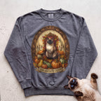 Personalized Pumpkin Throne Cat Sweatshirt - Pepper