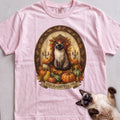Personalized Pumpkin Throne Cat T-Shirt - Blossom