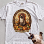 Personalized Pumpkin Throne Cat T-Shirt - White