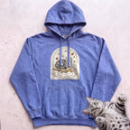Personalized Reading Nook Cat Hoodie - Flo Blue