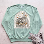 Personalized Reading Nook Cat Sweatshirt - Light Green