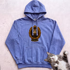 Personalized Royal Cat Portrait Hoodie - Flo Blue