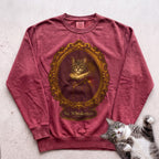 Personalized Royal Cat Portrait Sweatshirt - Crimson