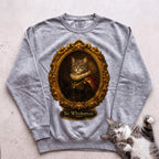 Personalized Royal Cat Portrait Sweatshirt - Grey
